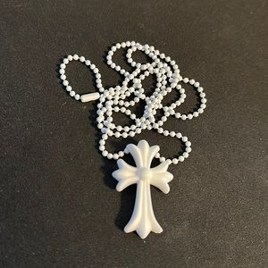 White rubber cross necklace